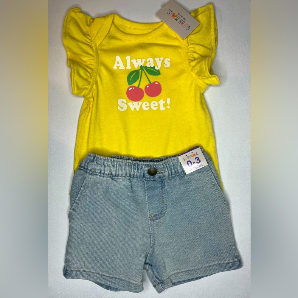 NWT Garanimals Baby Girl Short/Shirt outfit | Size 0-3 Months